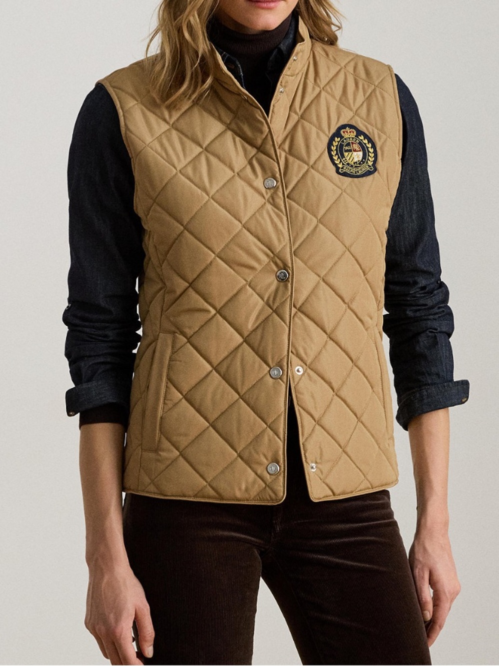 Lauren Ralph Lauren
Women's Quilted Vest size medium Color Classic Camel